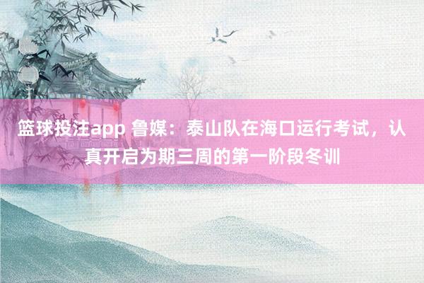 篮球投注app 鲁媒：泰山队在海口运行考试，认真开启为期三周的第一阶段冬训