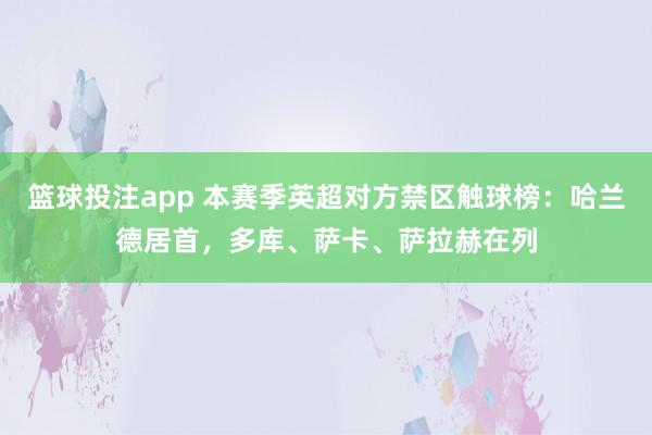 篮球投注app 本赛季英超对方禁区触球榜：哈兰德居首，多库、萨卡、萨拉赫在列