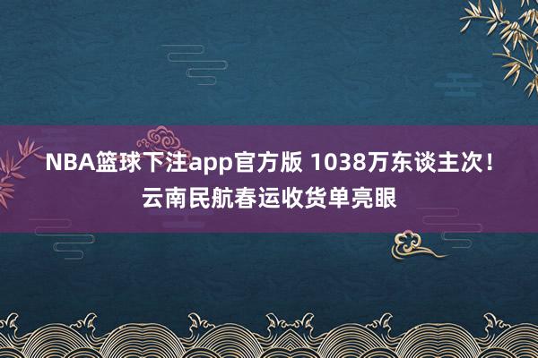 NBA篮球下注app官方版 1038万东谈主次！云南民航春运收货单亮眼