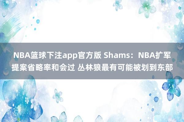 NBA篮球下注app官方版 Shams：NBA扩军提案省略率和会过 丛林狼最有可能被划到东部
