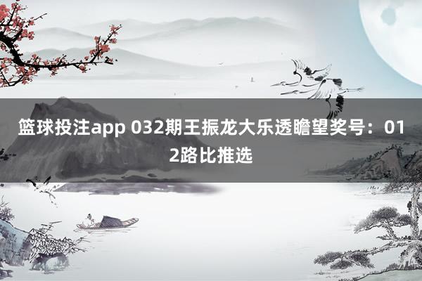 篮球投注app 032期王振龙大乐透瞻望奖号：012路比推选