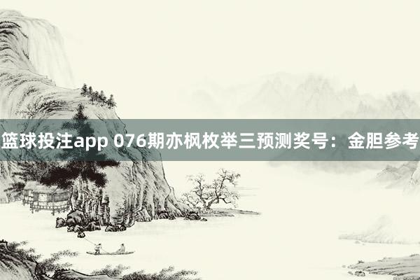 篮球投注app 076期亦枫枚举三预测奖号：金胆参考