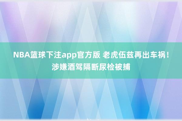 NBA篮球下注app官方版 老虎伍兹再出车祸！涉嫌酒驾隔断尿检被捕