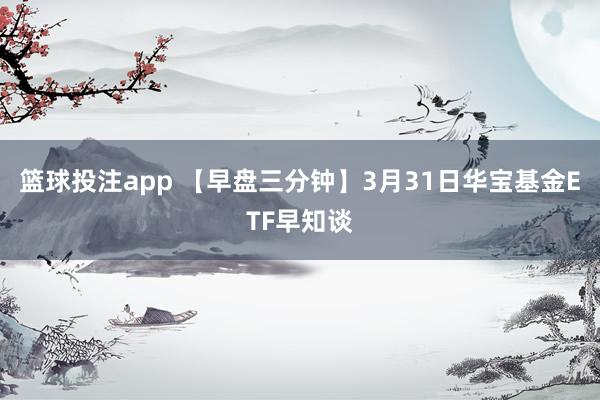 篮球投注app 【早盘三分钟】3月31日华宝基金ETF早知谈