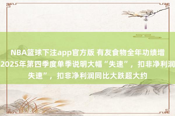 NBA篮球下注app官方版 有友食物全年功绩增长股价却大跌：2025年第四季度单季说明大幅“失速”，扣非净利润同比大跌超大约