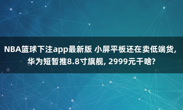 NBA篮球下注app最新版 小屏平板还在卖低端货， 华为短暂推8.8寸旗舰， 2999元干啥?