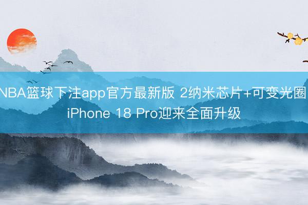 NBA篮球下注app官方最新版 2纳米芯片+可变光圈，iPhone 18 Pro迎来全面升级