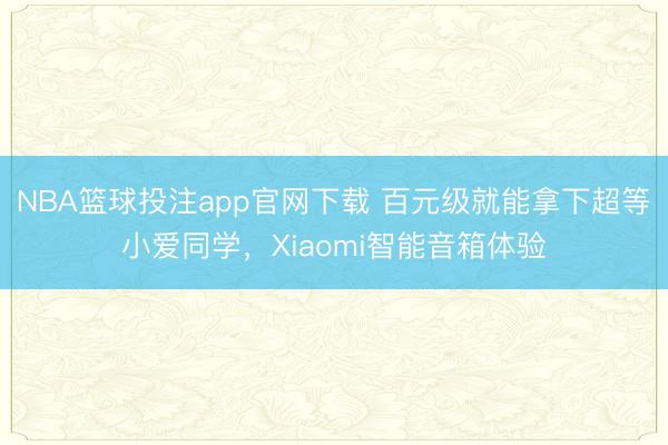 NBA篮球投注app官网下载 百元级就能拿下超等小爱同学，Xiaomi智能音箱体验