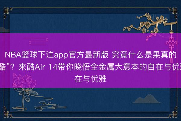 NBA篮球下注app官方最新版 究竟什么是果真的“酷”？来酷Air 14带你晓悟全金属大意本的自在与优雅