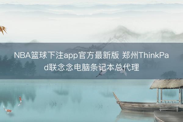 NBA篮球下注app官方最新版 郑州ThinkPad联念念电脑条记本总代理