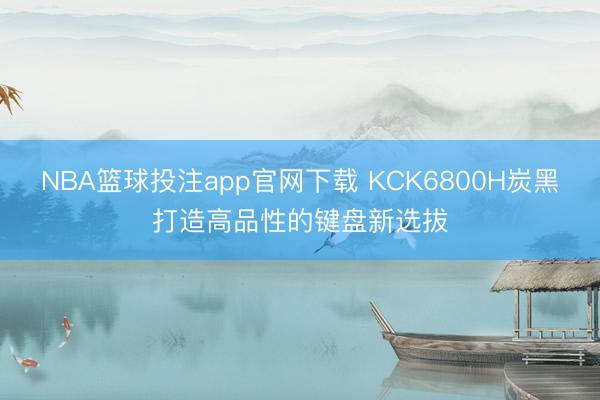 NBA篮球投注app官网下载 KCK6800H炭黑打造高品性的键盘新选拔