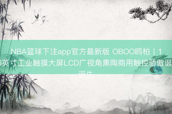 NBA篮球下注app官方最新版 OBOO鸥柏丨116英寸工业触摸大屏LCD广视角熏陶商用触控骄傲诞生