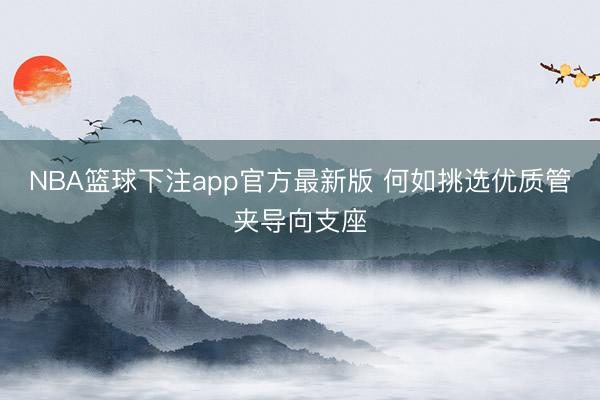 NBA篮球下注app官方最新版 何如挑选优质管夹导向支座