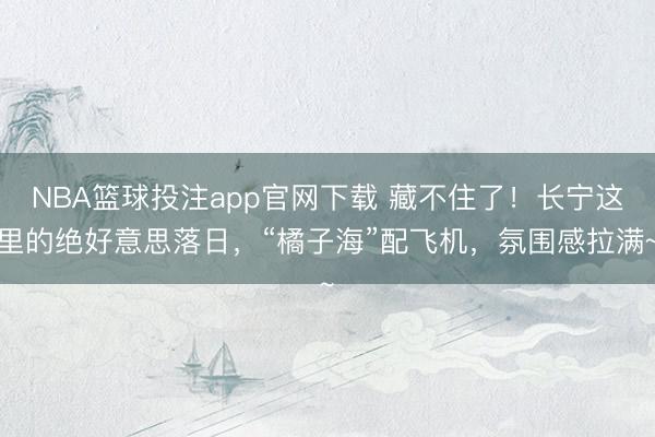NBA篮球投注app官网下载 藏不住了！长宁这里的绝好意思落日，“橘子海”配飞机，氛围感拉满~