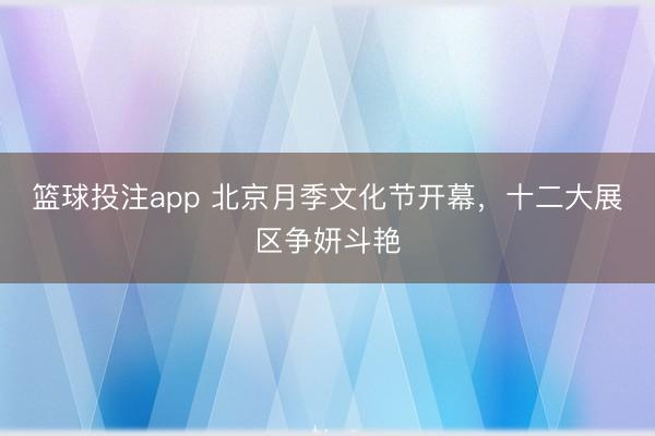 篮球投注app 北京月季文化节开幕,十二大展区争妍斗艳