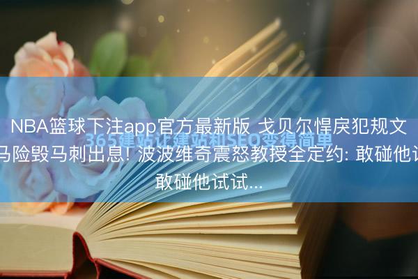 NBA篮球下注app官方最新版 戈贝尔悍戾犯规文班亚马险毁马刺出息! 波波维奇震怒教授全定约: 敢碰他试试...