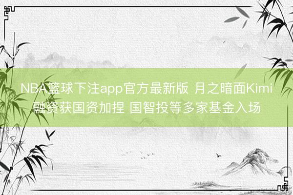 NBA篮球下注app官方最新版 月之暗面Kimi融资获国资加捏 国智投等多家基金入场