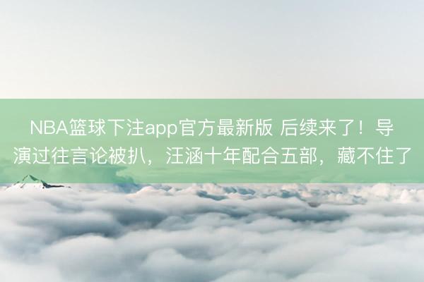 NBA篮球下注app官方最新版 后续来了！导演过往言论被扒，汪涵十年配合五部，藏不住了
