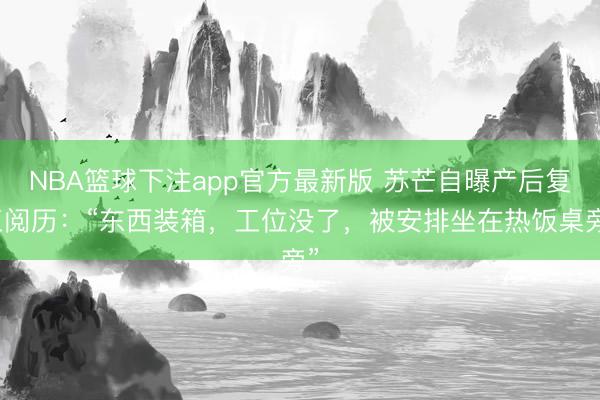 NBA篮球下注app官方最新版 苏芒自曝产后复工阅历：“东西装箱，工位没了，被安排坐在热饭桌旁”