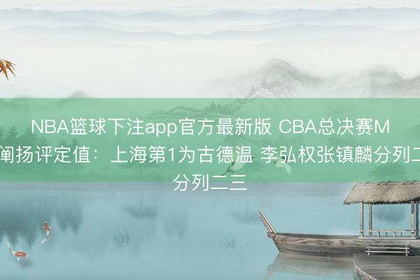 NBA篮球下注app官方最新版 CBA总决赛MVP阐扬评定值