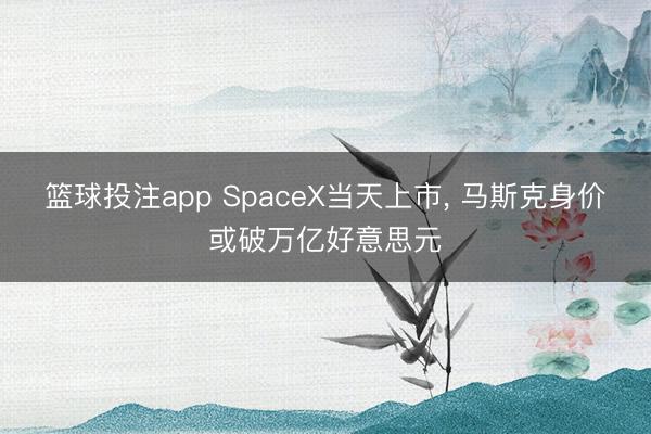 篮球投注app SpaceX当天上市， 马斯克身价或破万亿好意思元