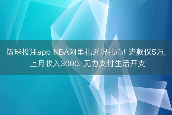 篮球投注app NBA阿里扎近况扎心! 进款仅5万， 上月收入3000， 无力支付生活开支