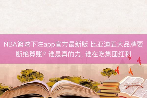 NBA篮球下注app官方最新版 比亚迪五大品牌要断绝算账? 谁是真的力， 谁在吃集团红利